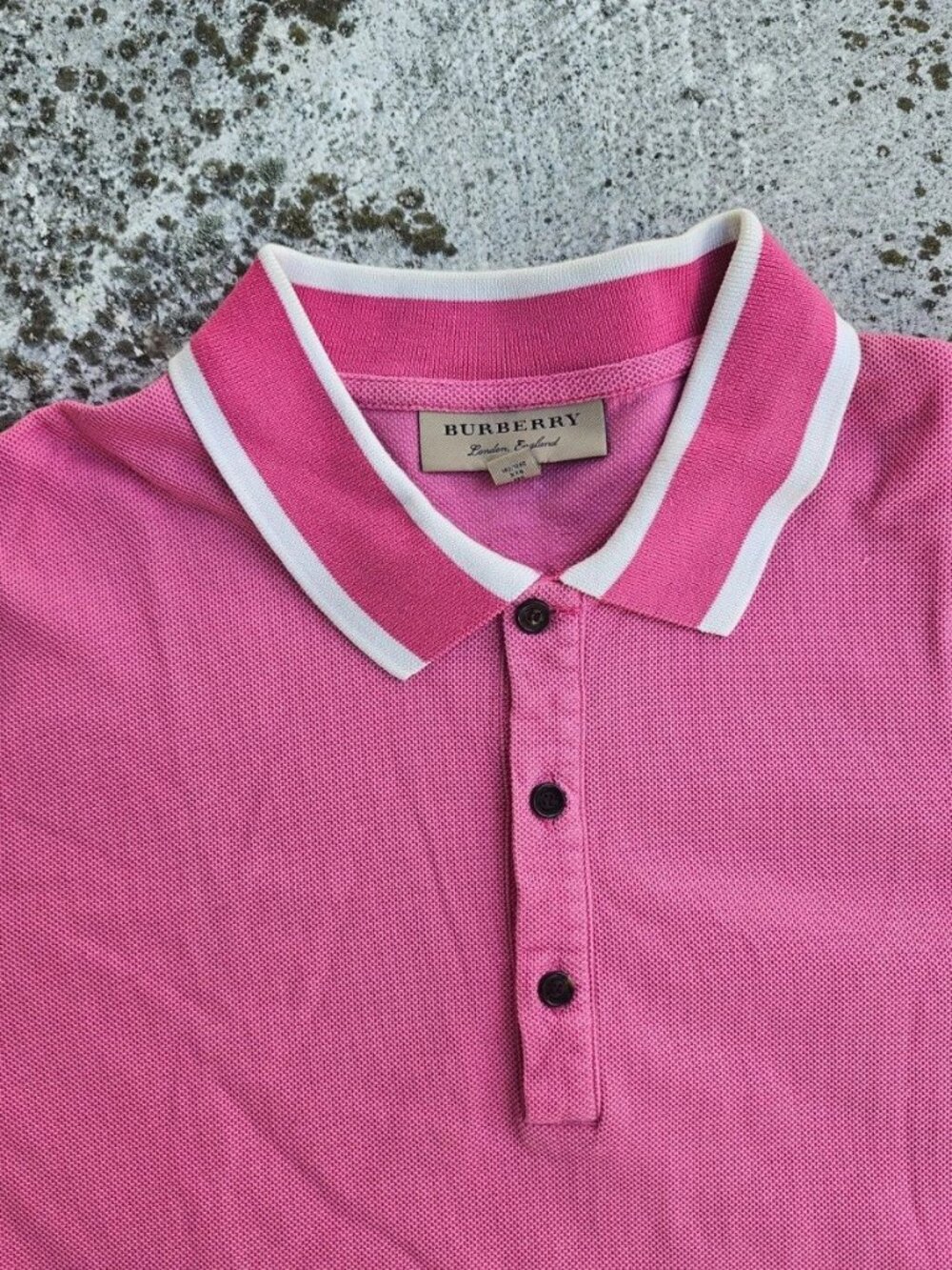 Burberry London England Men Polo Shirt Short Sleeve Pink Cotton Tee Size XXL